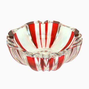 Bent and Carved Glass Ashtray by Charles Graffart for Val Saint Lambert, 1930s