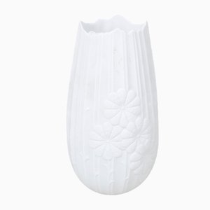 Weiße Vintage Vintage Keramik Vase in Weiß von Kaiser