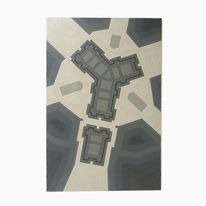 Mid-Century Geometric Abstract Painting by Gerald Rickards