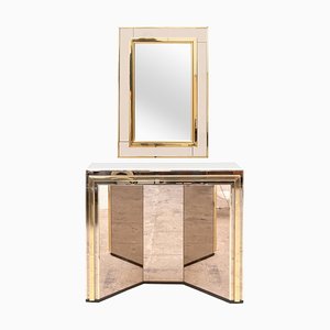 Mirror and Console Table Set, 1980s, Set of 2