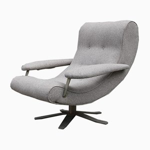 Fauteuil Pivotant en Tissu Gris par Guido Bonzani pour Tecnosalotto, 1970s