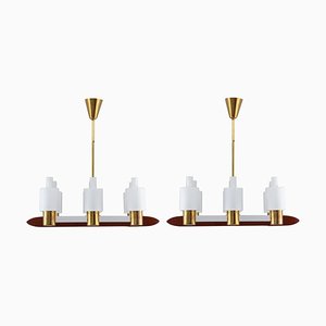 Lampade da soffitto Mid-Century di Jo Hammerborg per Fog & Mørup, Danimarca, anni '60, set di 2