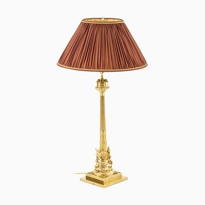 Empire Style Table Lamp in Gilt Bronze, 1950s