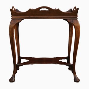 Queen Anne Mahogany 2-Tier Butlers Table with Cabriole Legs