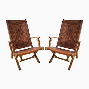 Set of Folding Chairs by Angel I. Pazmino for Muebles de Estilo, 1960s