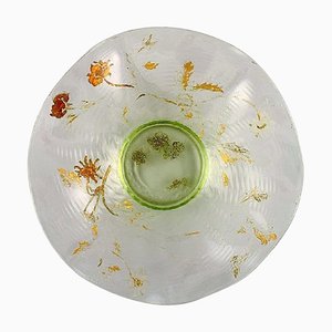 Antique Bowl in Mouth-Blown Art Glass by Emile Gallé, France