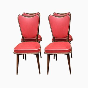 Sillas de comedor vintage de madera curvada, años 50. Juego de 4