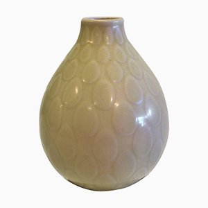 Fully Restored Yellow Faience Marselis Vase by Nils Thorsson for Aluminia & Royal Copenhagen, 1950s
