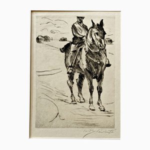 Impressionist Rider II Etching by Lovis Corinth, 1916