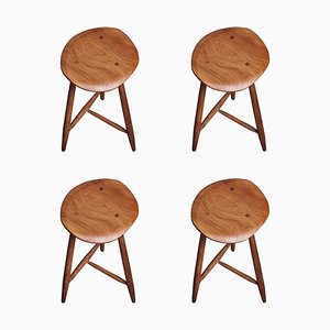 German Handcrafted Studio Three Legged Oak Stool by Fabian Fischer, 2019