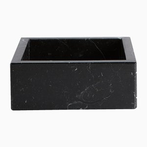 Small Squared Black Marquina Marble Box from Fiammettav Home Collection
