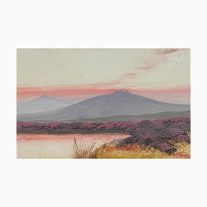 Dipinto di paesaggio di Dartmoor, Inghilterra, 1911