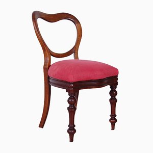 Antique English Mahogany and Walnut Dining Chairs, 1800s, Set of 4