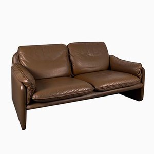 Brown Leather DS 61 2-Seat Sofa from de Sede, 1960s