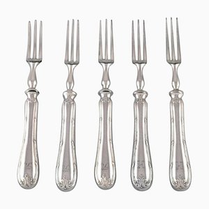 Antique Danish Forks in Silver 830, Set of 5