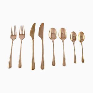 Lunch Service in Brass from Gense, Sweden, 1960s, Set of 8