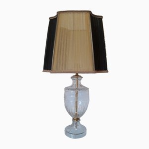 Lampe de Bureau Vintage en Cristal avec Abat-jour en Organza
