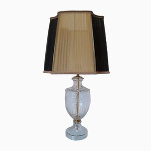 Vintage Crystal Table Lamp with Organza Lampshade