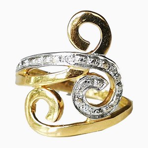 Yellow Gold Ring and Diamond Shaped Cane
