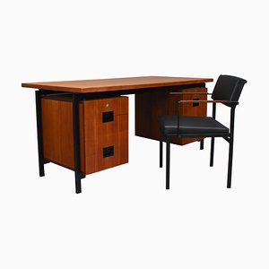 Modell EU02 Japanese Series Schreibtisch & Stuhl aus Teak von Cees Braakman für Pastoe, 1950er, 2er Set