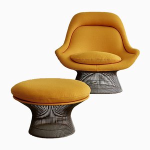Set of Lounge Chair and Footstool Set by Warren Platner for Knoll Inc. / Knoll International, 1966