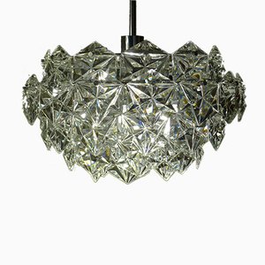 5-Tier Chandelier in Crystal Glass with Chrome-Plated Mount from Kinkeldey, 1960s