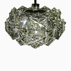 4-Tier Chandelier in Crystal Glass with Chrome-Plated Mount from Kinkeldey, 1960s