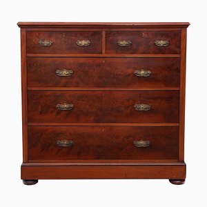 Victorian Flame Mahogany Chest of Drawers, 1900s