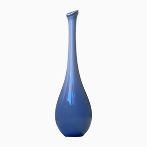 Himmelblaue Vase mit Langem Hals von Murano, 1960er