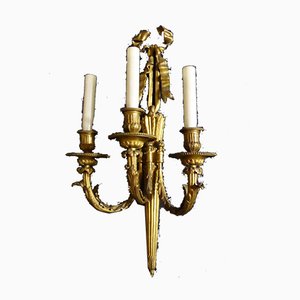 Antique Gilt Bronze Sconces, Set of 2