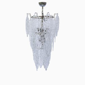 Lampadario in vetro soffiato di Murano di Toni Zuccheri per Venini, anni '60