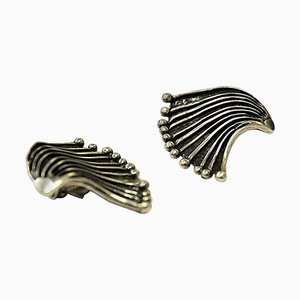 Clips d'Oreille Space Silver Innovants par Marianne Berg pour David Andersen, 1960s, Set de 2