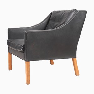 Mid-Century Danish Patinated Leather Lounge Chair by Børge Mogensen for Fredericia, 1960s