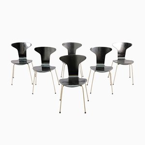 Chaises de Salon Moskito 3105 Mid-Century par Arne Jacobsen pour Fritz Hansen, Set de 6