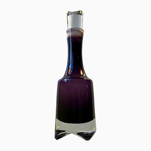 Decanter in vetro sommerso viola, Scandinavia, anni '70