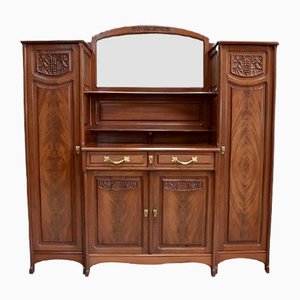 Antique Art Nouveau Mahogany Cabinet, 1900s
