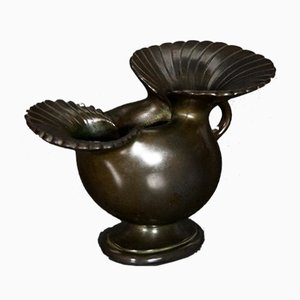 Henneförmige Vase aus Metall von Just Andersen, 1930er
