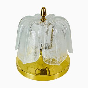 Runde Deckenlampe aus Kristallglas von Glashütte Limburg, 1960er