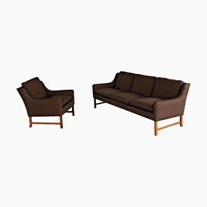 Fully Restored Rosewood Sofa & Lounge Chair by Fredrik A. Kayser for Vatne Møbler, 1960s, Set of 2