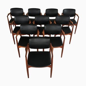 Chaises Captains Modèle 67 en Teck par Erik Buch pour Ørum Møbelfabrik, 1960s, Set de 10