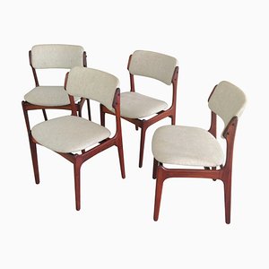 Sillas de comedor danesas de palisandro de Erik Buch para Odense Maskinsnedkeri / OD Møbler, restauradas con tapicería personalizable, años 60. Juego de 4