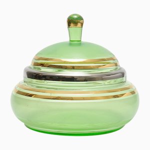 Art Deco Glasbox von De Rupel, 1950er