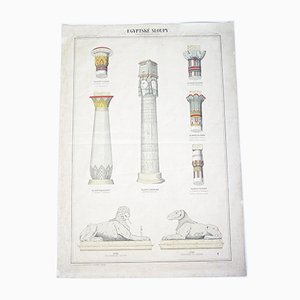 Vintage School Poster of an Egyptian Column, 1940s
