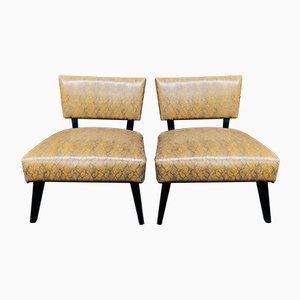 Imitation Snake Leather Lounge Chairs, 1980s, Set of 2