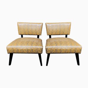 Set de Fauteuils en Cuir Imitation Serpent, 1980s