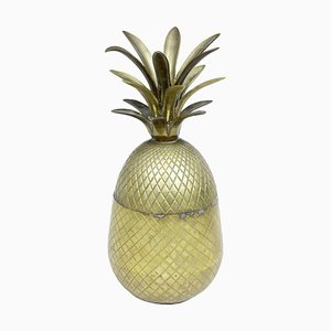 Antique Chiseled Brass and Gilt Pineapple Box Caddy