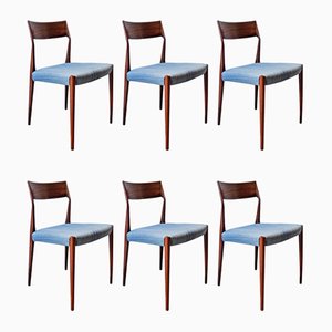 Rosewood Dining Chairs by Arne Vodder for Sibast, 1960s, Set of 6