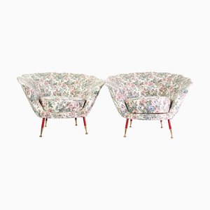 Set of Mid-Century Italian Clam Shell Armchairs, 1950s