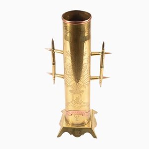 Antique Brass Vase with Bullets from the First World War, 1915