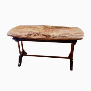 Vintage Coffee Table with Faux Marble Top, 1960s